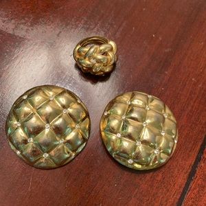 Vintage clip on earrings and ring set